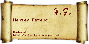 Henter Ferenc névjegykártya