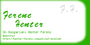 ferenc henter business card